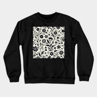 Black and White Floral Crewneck Sweatshirt